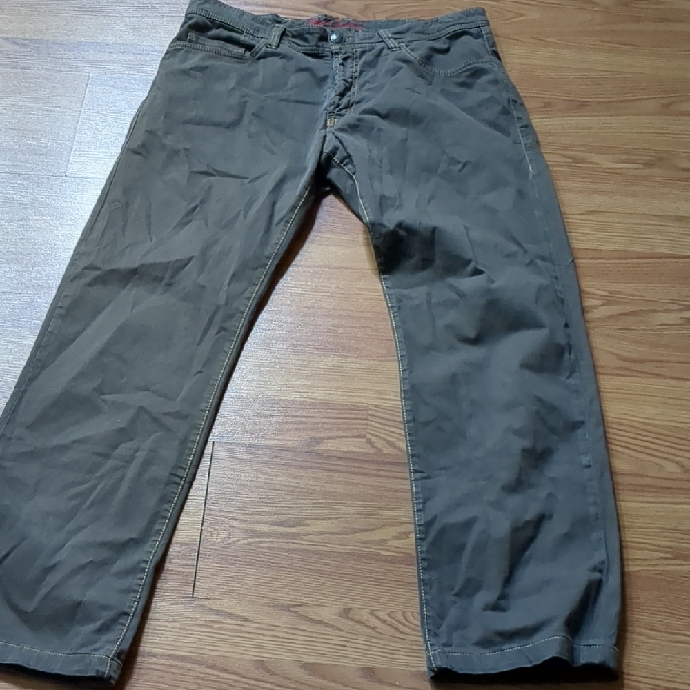 Robert Graham Brown With Orange Stitching Cotton Pants